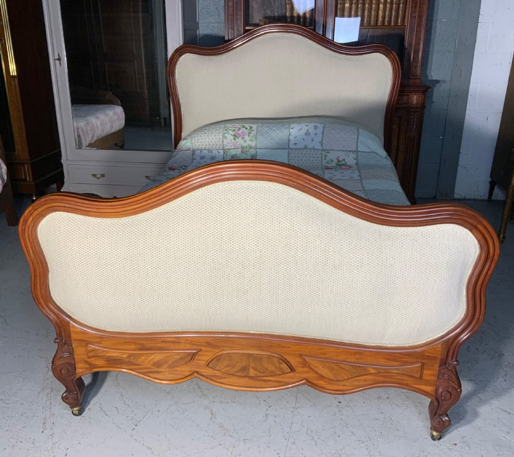 FRENCH MAHOGANY UPHOLSTERED BED