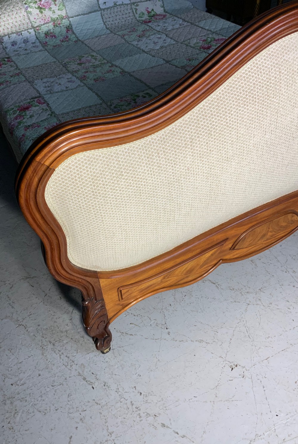 FRENCH MAHOGANY UPHOLSTERED BED View III