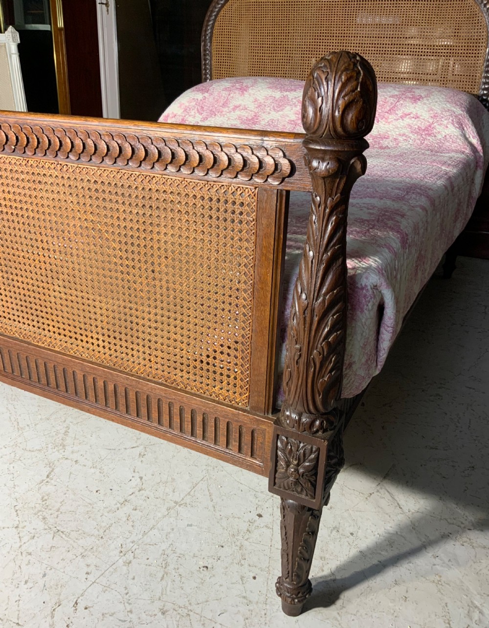 CARVED FRENCH OAK BERGERE BED View III