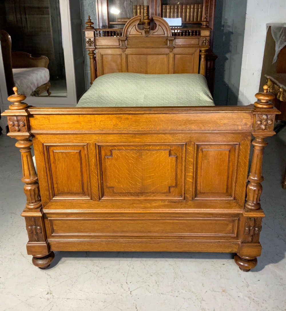 SOLID OAK FRENCH HENRY II BED