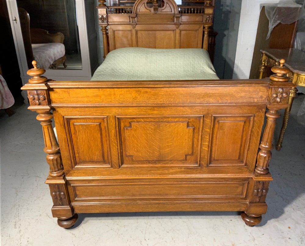 SOLID OAK FRENCH HENRY II BED View VI