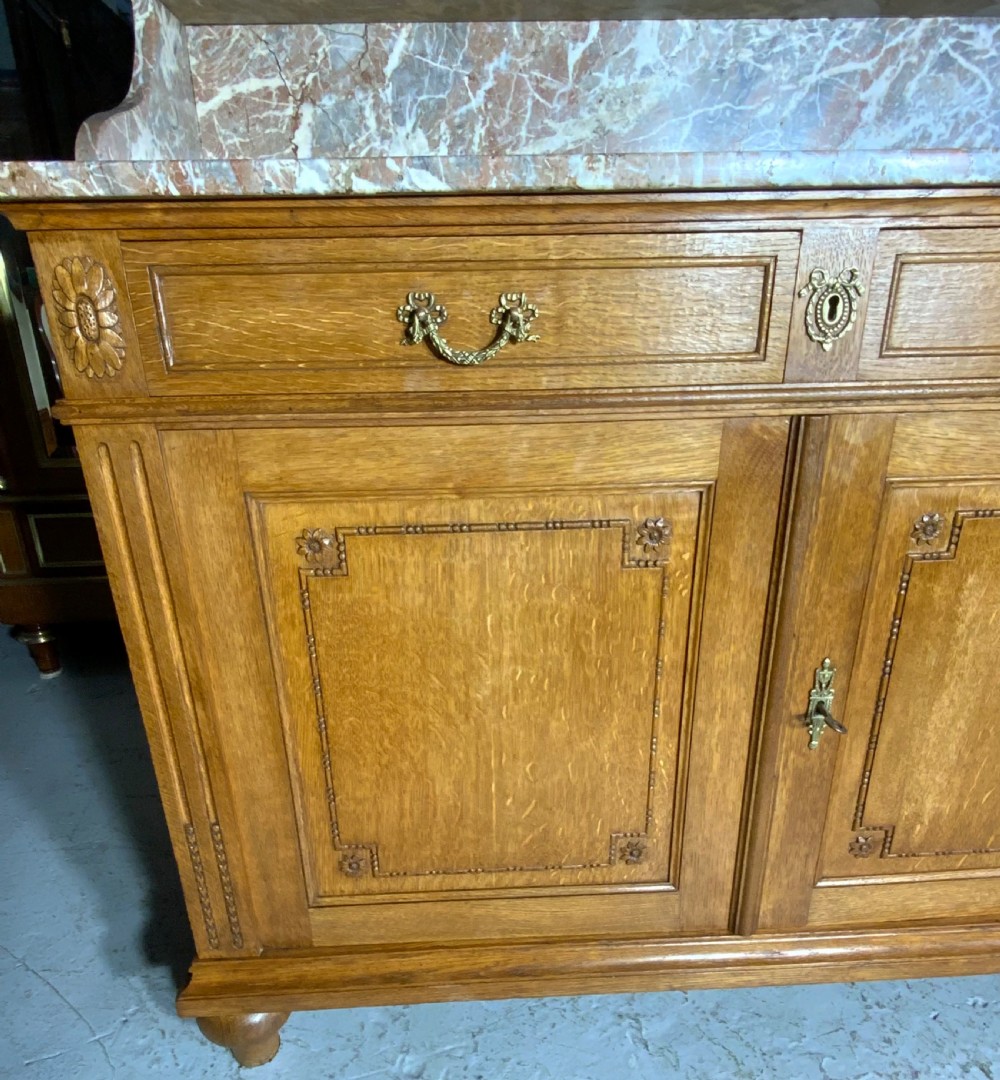 CARVED OAK FRENCH MARBLE TOPPED DRESSING TABLE  View IV