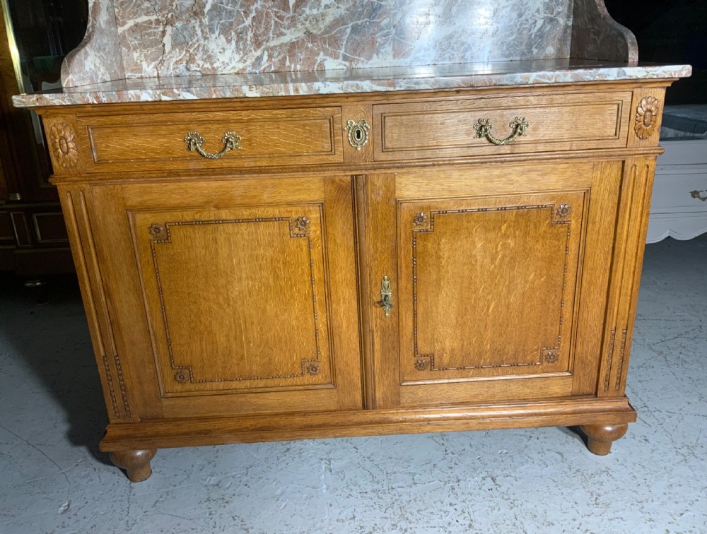 CARVED OAK FRENCH MARBLE TOPPED DRESSING TABLE  View XII