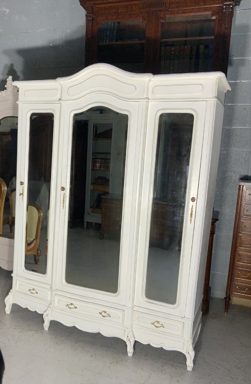 PAINTED FRENCH TRIPLE ARMOIRE  View V