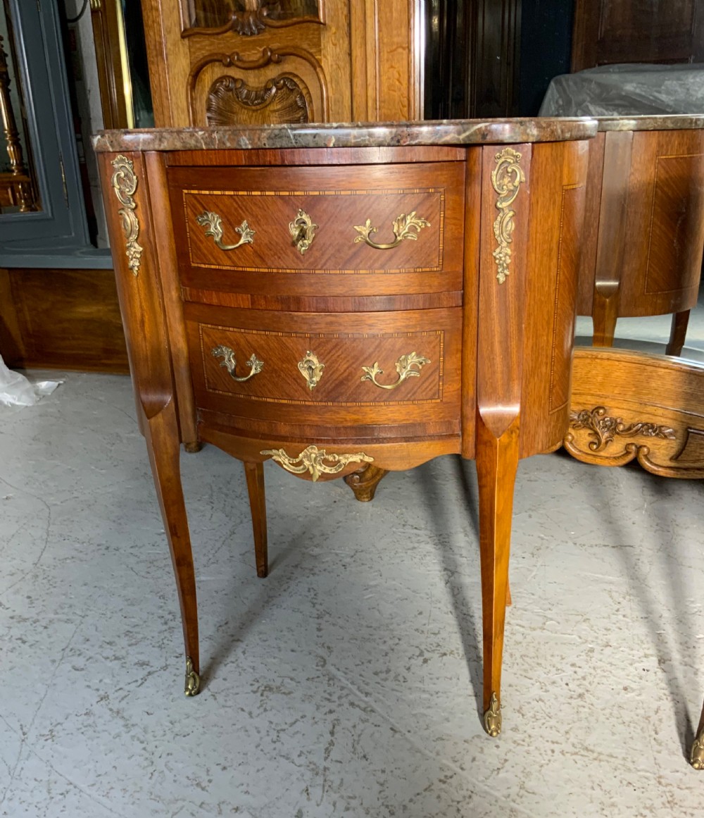 PAIR OF FRENCH MAHOGANY INLAID KIDNEY SHAPED CABINETS  View II