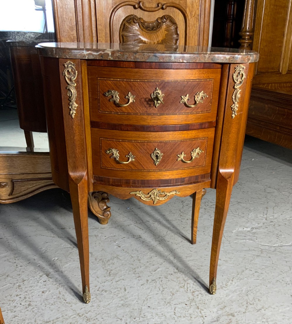 PAIR OF FRENCH MAHOGANY INLAID KIDNEY SHAPED CABINETS  View III