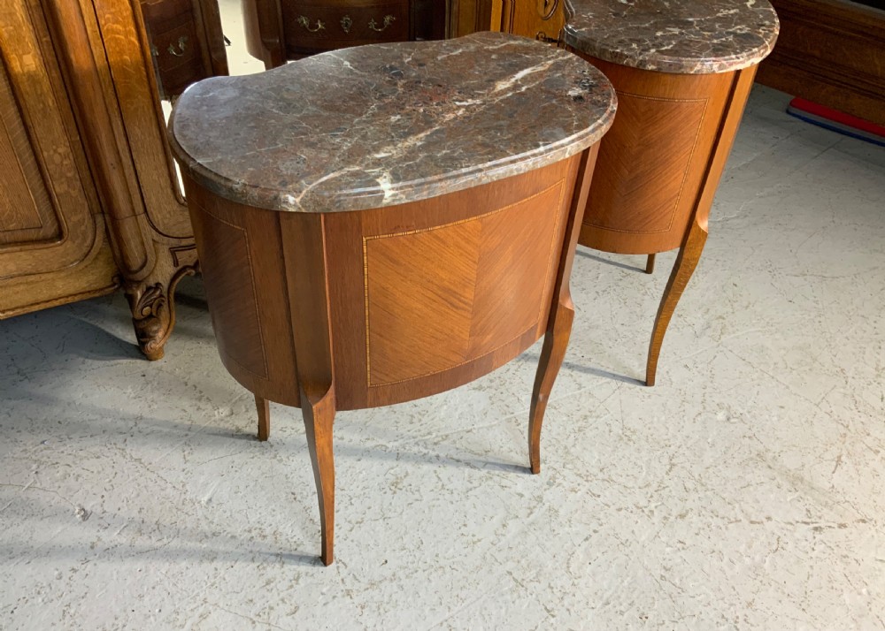 PAIR OF FRENCH MAHOGANY INLAID KIDNEY SHAPED CABINETS  View VIII
