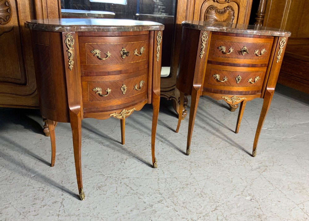 PAIR OF FRENCH MAHOGANY INLAID KIDNEY SHAPED CABINETS  View IX