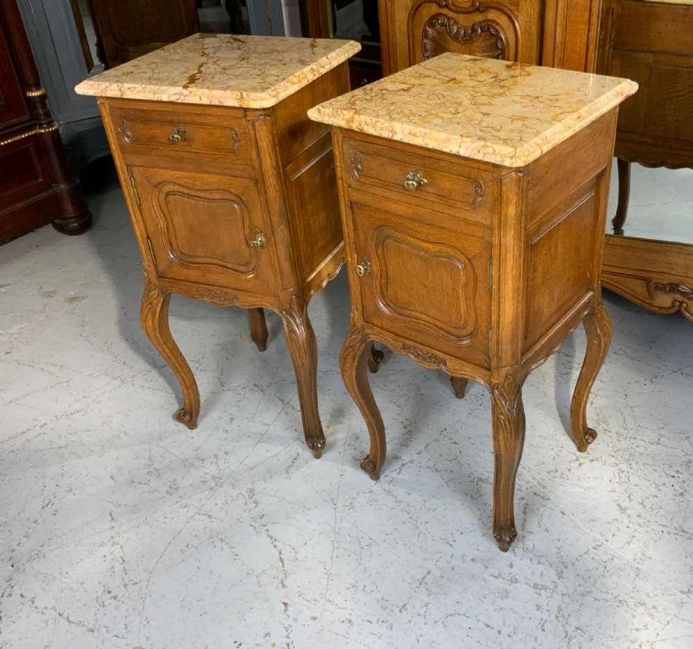 PAIR OF FRENCH OAK BEDSIDE CABINETS  View II