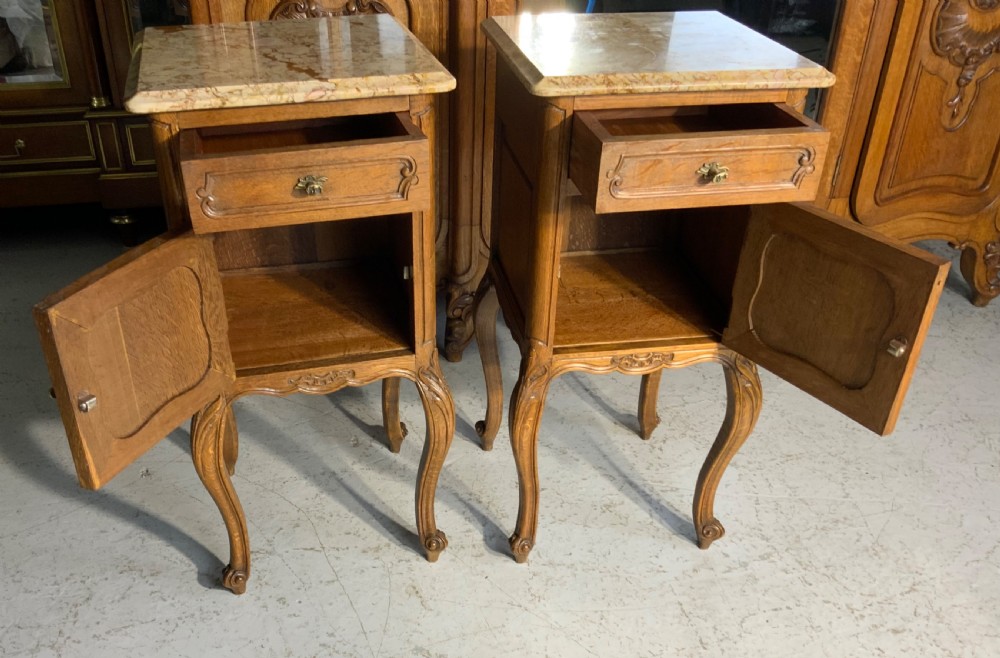 PAIR OF FRENCH OAK BEDSIDE CABINETS  View V