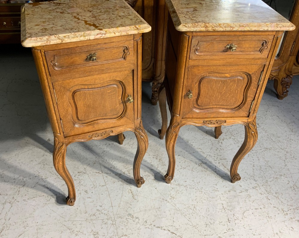 PAIR OF FRENCH OAK BEDSIDE CABINETS  View VI