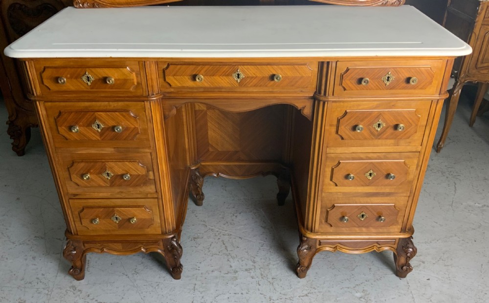 LOVELY FRENCH WALNUT DRESSING TABLE WITH MARBLE TOP  View VIII