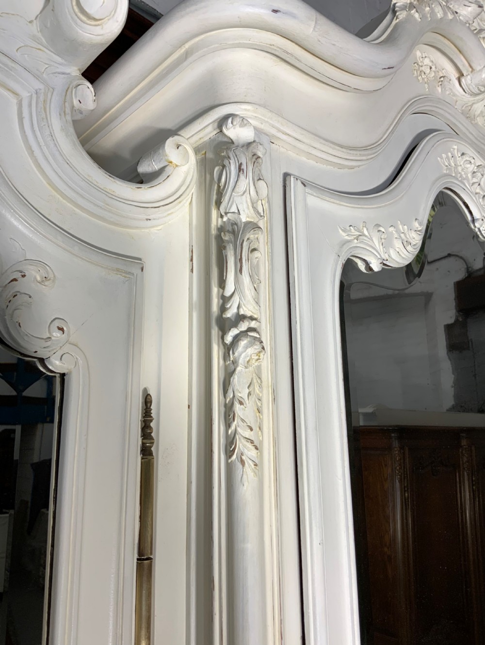 STUNNING OVERSIZED CARVED TRIPLE ARMOIRE  View X