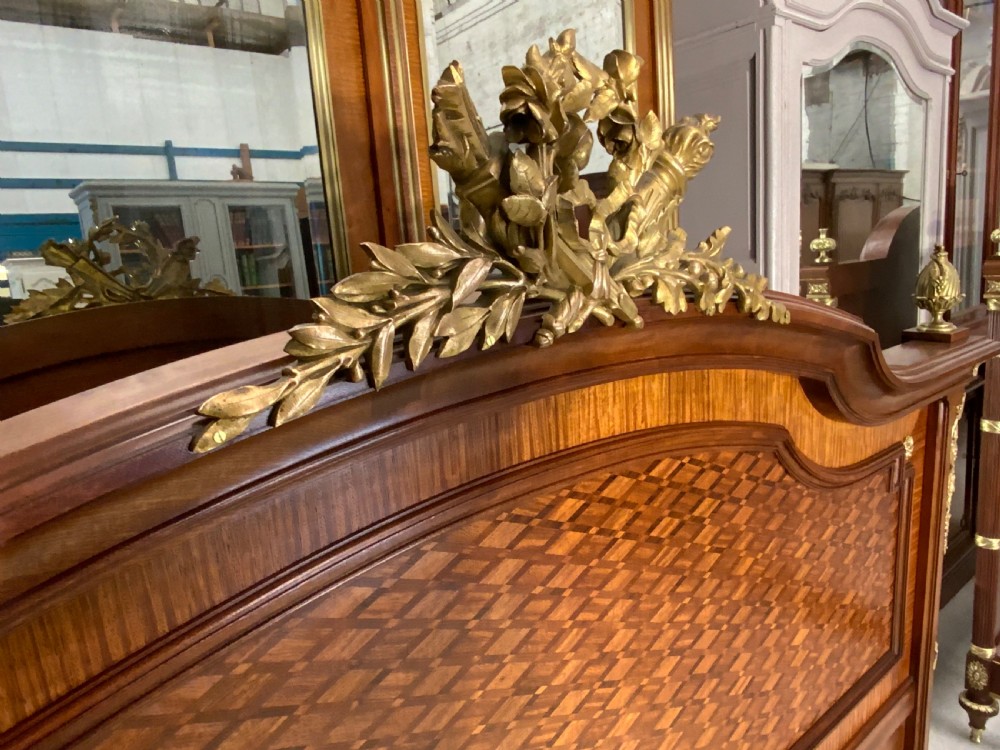 FRENCH KING SIZE BED WITH BRASS EMBELLISHMENTS  View X