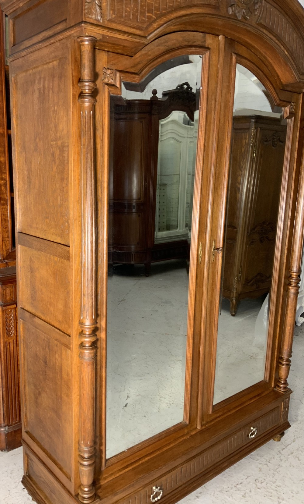 CARVED OAK FRENCH ARMOIRE  View X