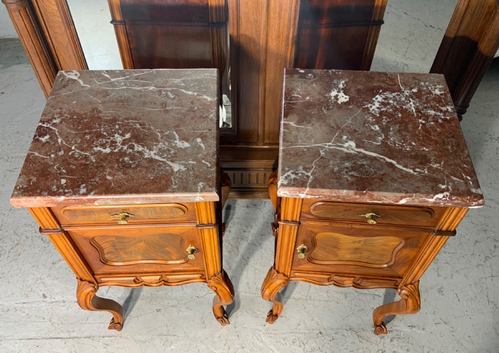 PAIR OF FRENCH MAHOGANY BEDSIDE CABINETS  View II