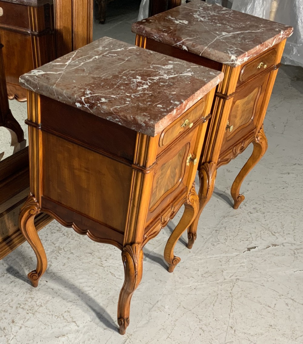PAIR OF FRENCH MAHOGANY BEDSIDE CABINETS  View III