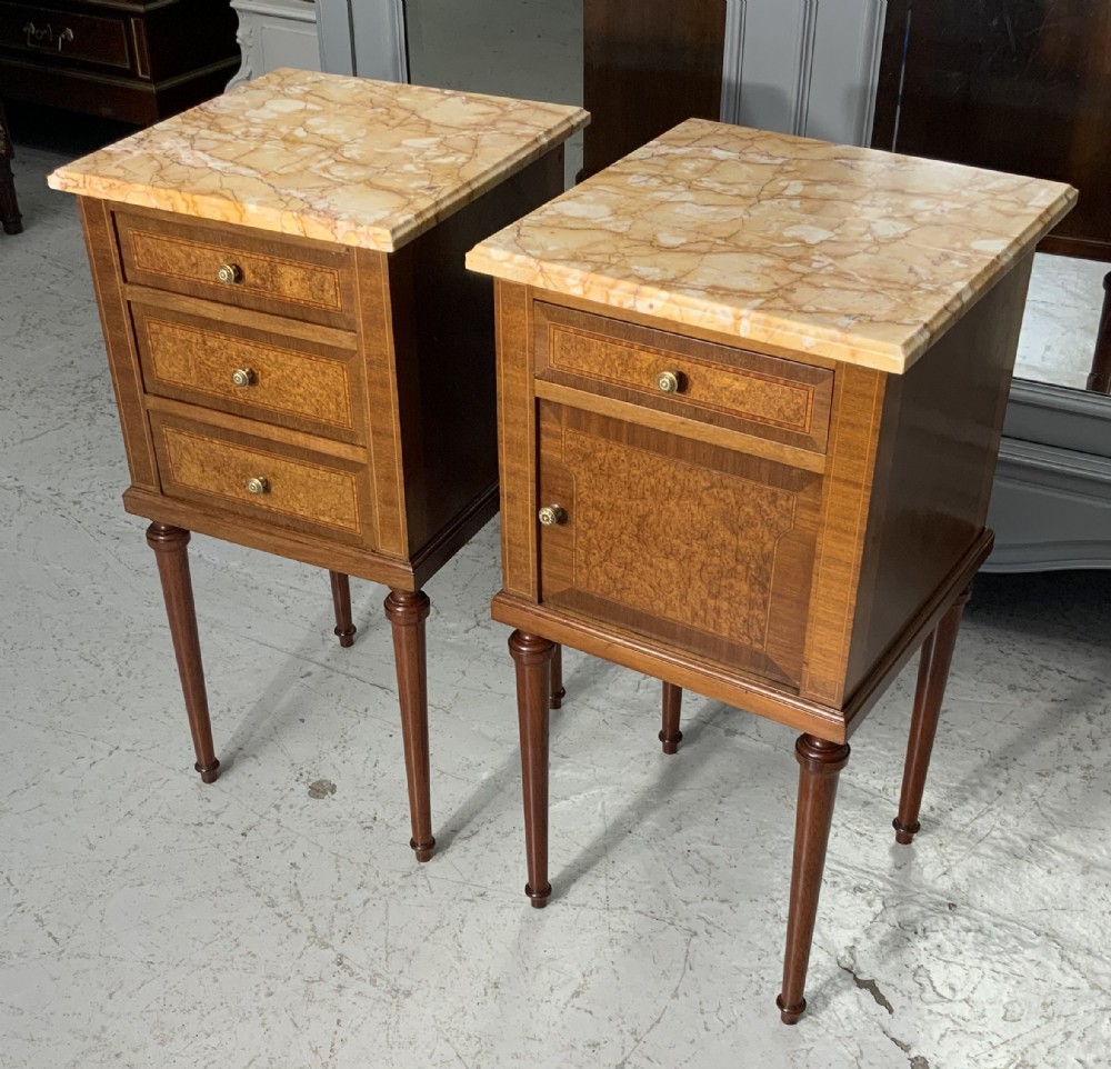 PAIR OF FRENCH MAHOGANY BEDSIDE CABINETS  View III