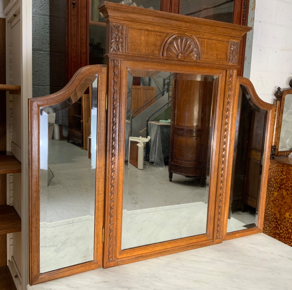 CARVED OAK FRENCH MARBLE TOPPED DRESSING TABLE  View IV