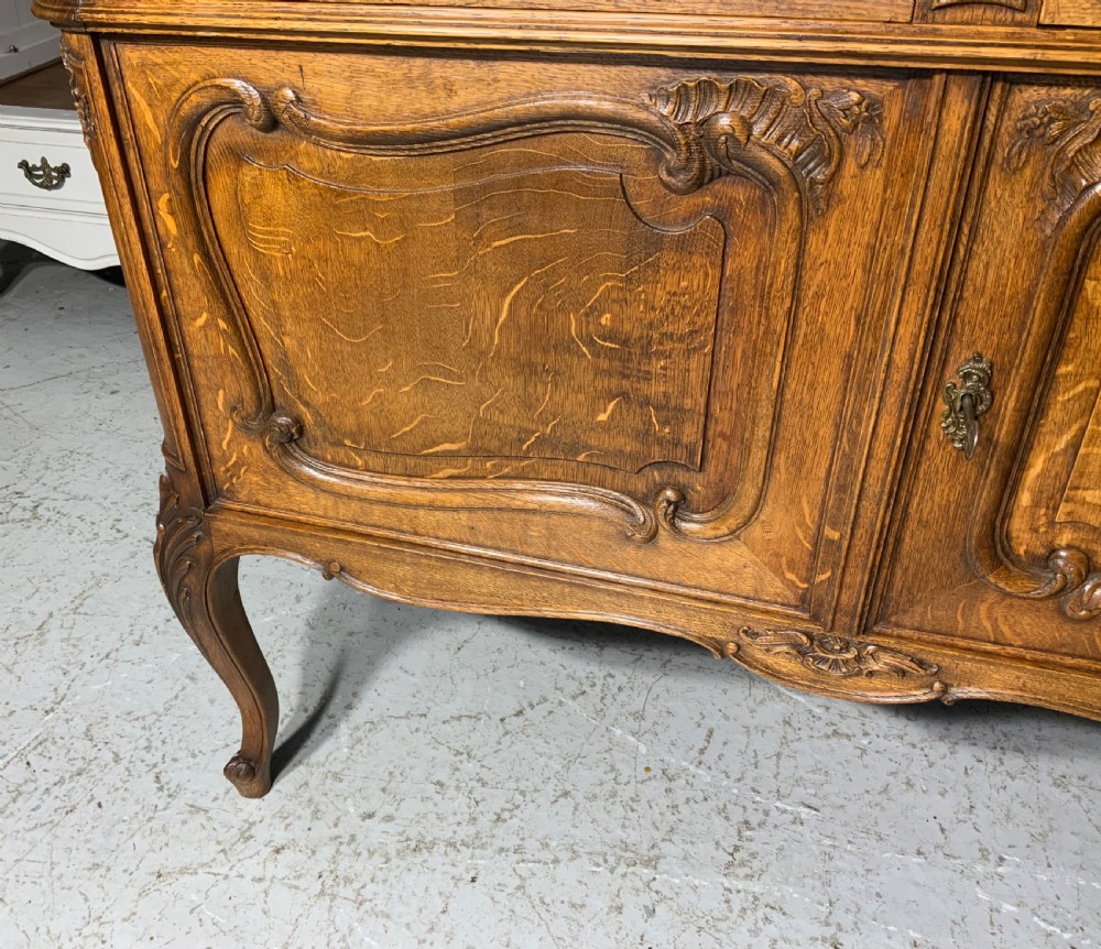 CARVED OAK FRENCH MARBLE TOPPED SIDEBOARD  View VI