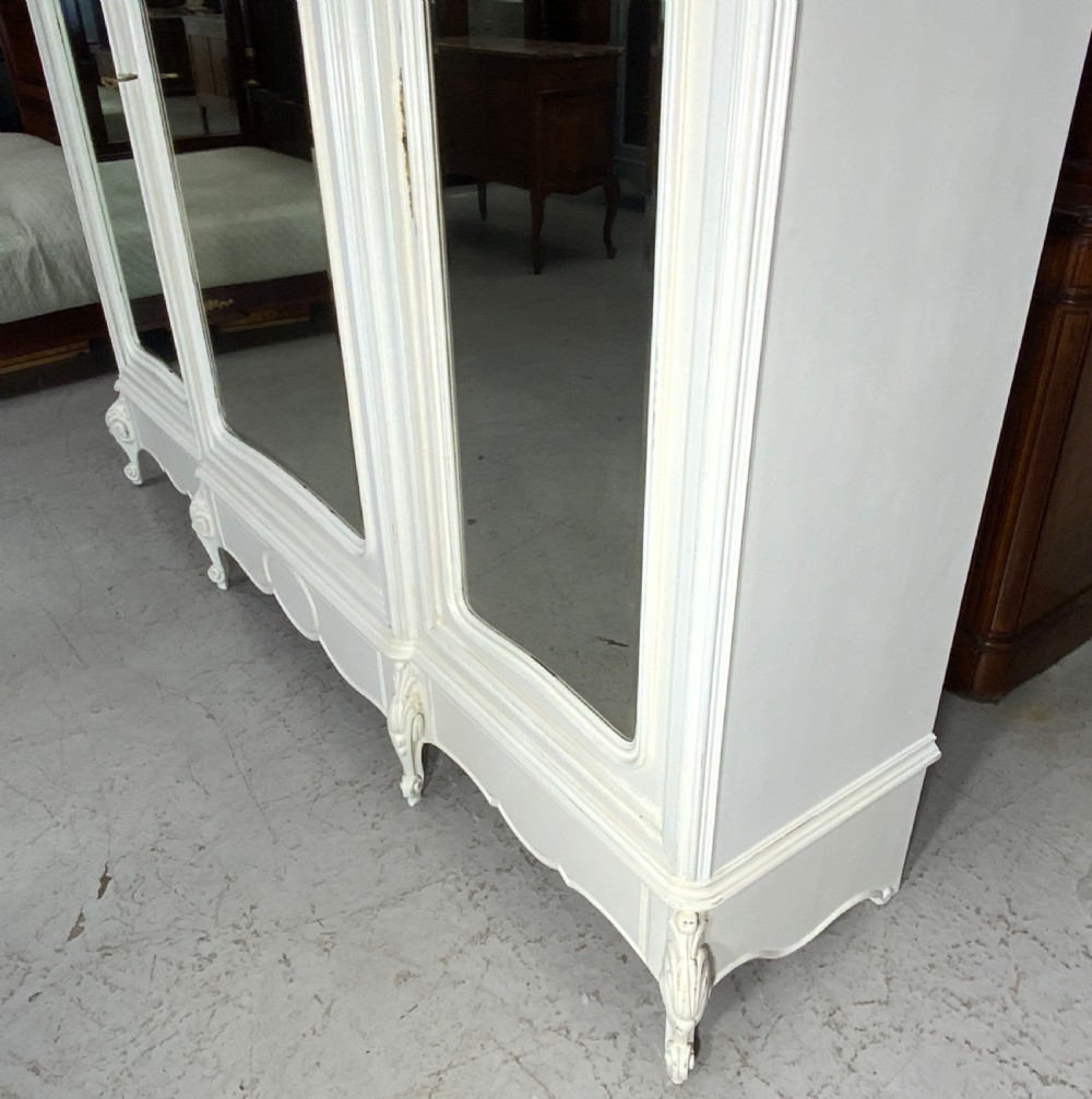 LARGE IMPRESSIVE TRIPLE FRENCH PAINTED ARMOIRE  View IV