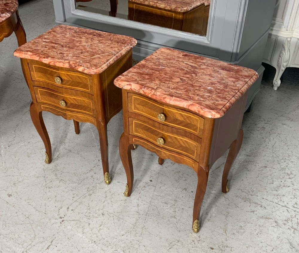 PAIR OF FRENCH MAHOGANY BEDSIDE CABINETS  View II