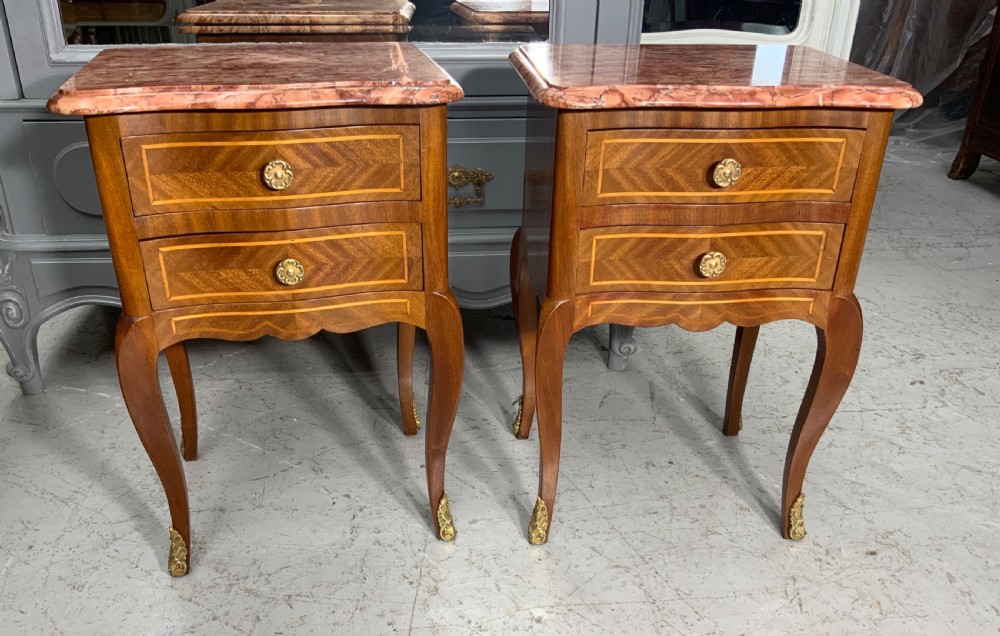 PAIR OF FRENCH MAHOGANY BEDSIDE CABINETS  View III