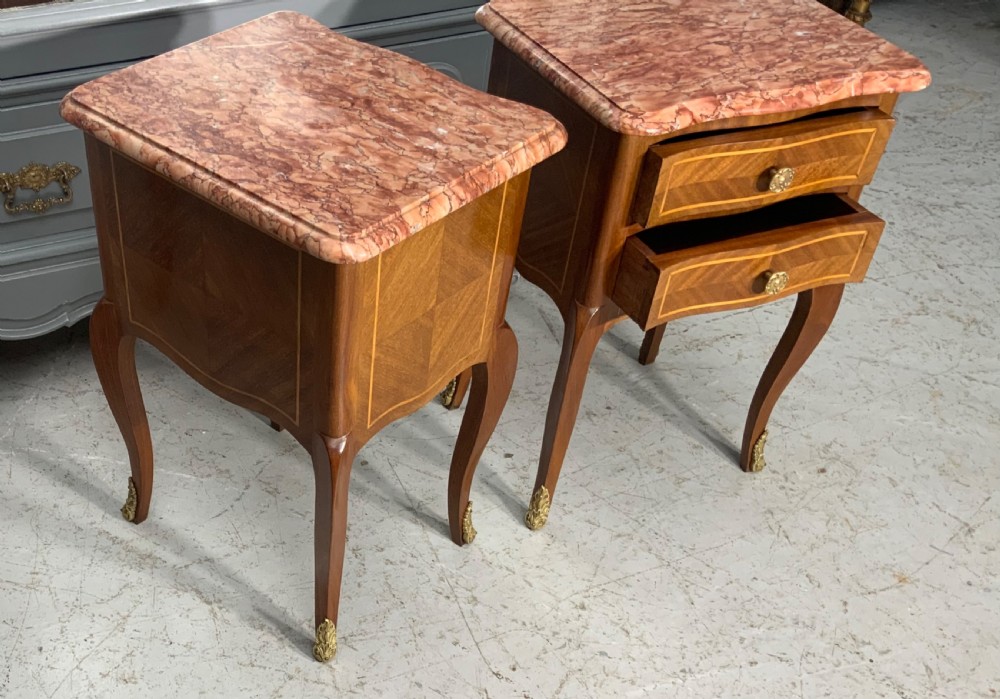 PAIR OF FRENCH MAHOGANY BEDSIDE CABINETS  View VI