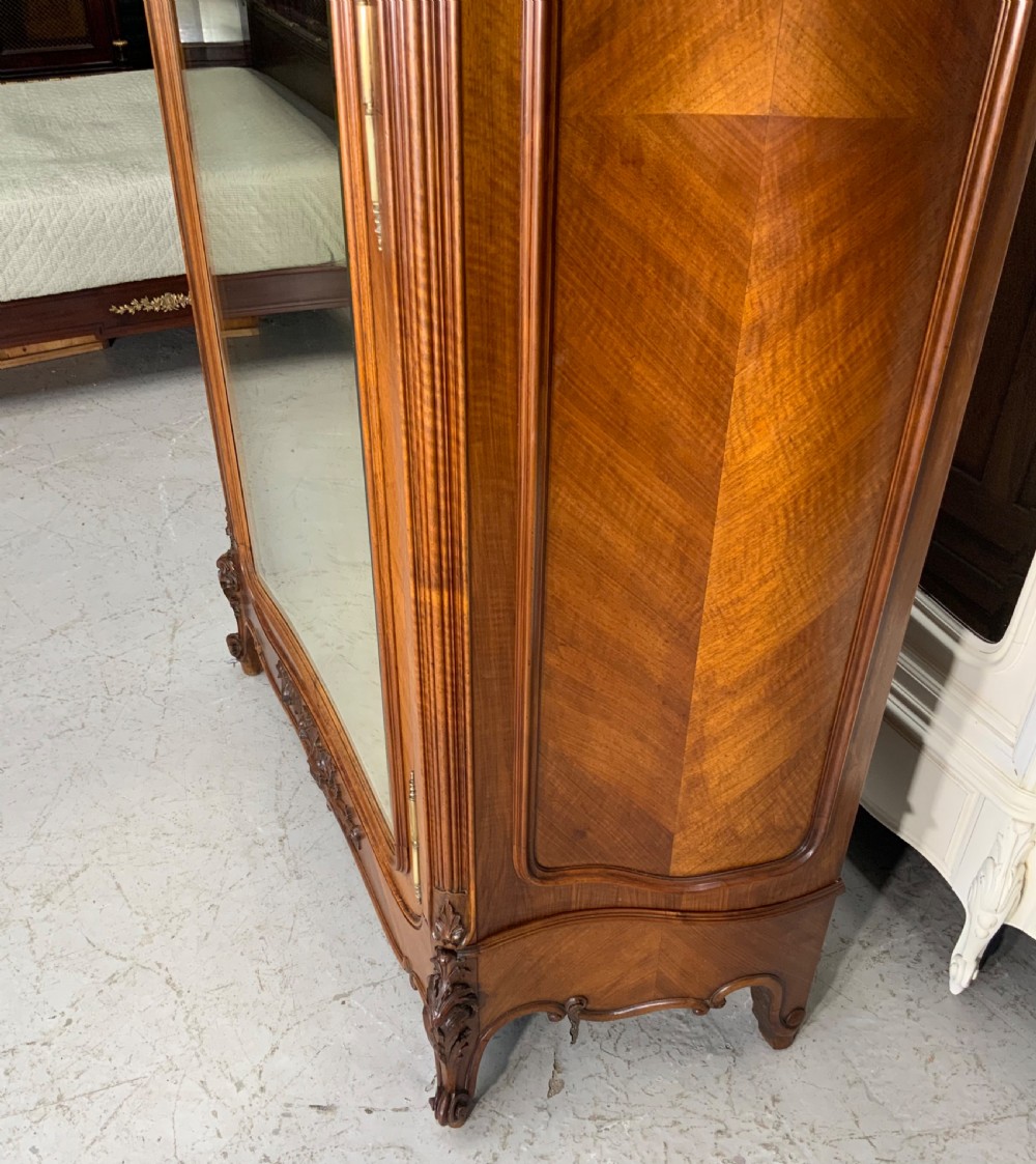 IMPRESSIVE CARVED FRENCH WALNUT SINGLE ARMOIRE  View IV