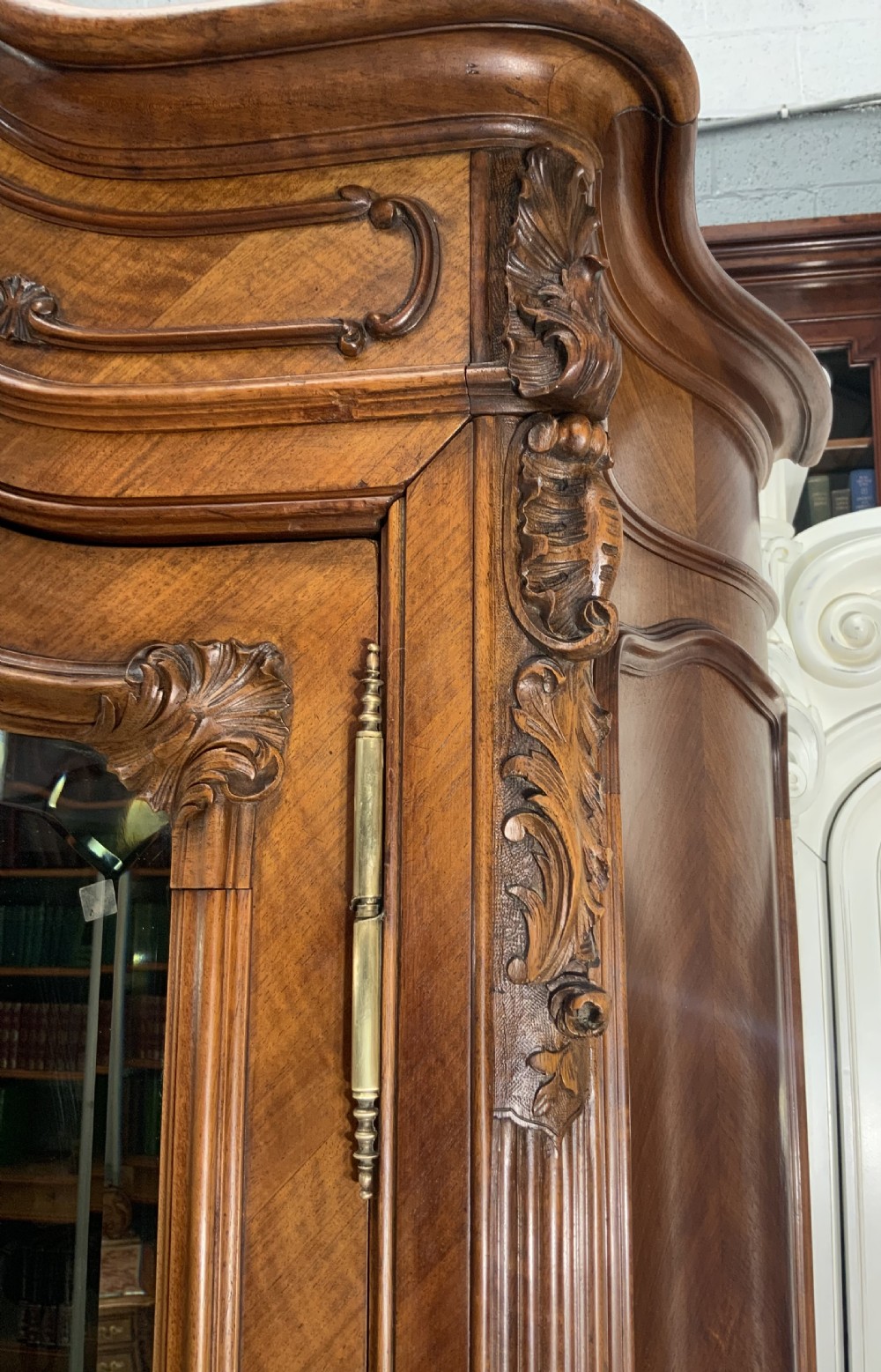 IMPRESSIVE CARVED FRENCH WALNUT SINGLE ARMOIRE  View VI