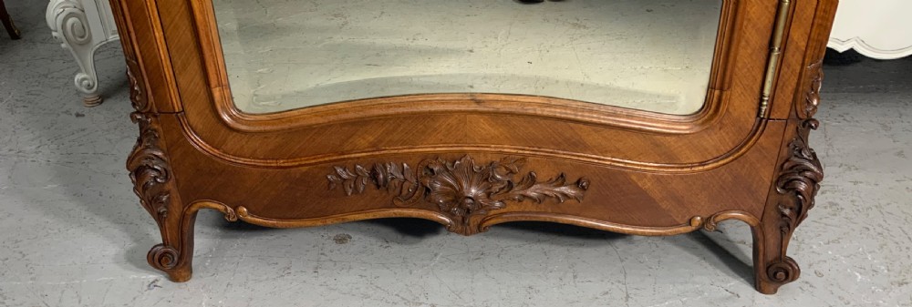 IMPRESSIVE CARVED FRENCH WALNUT SINGLE ARMOIRE  View VIII