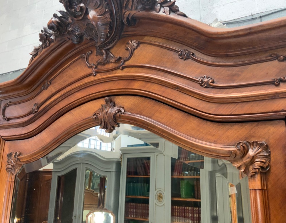 IMPRESSIVE CARVED FRENCH WALNUT SINGLE ARMOIRE  View IX