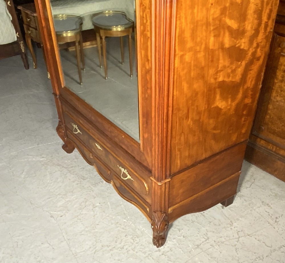 CARVED MAHOGANY FRENCH SINGLE ARMOIRE  View III