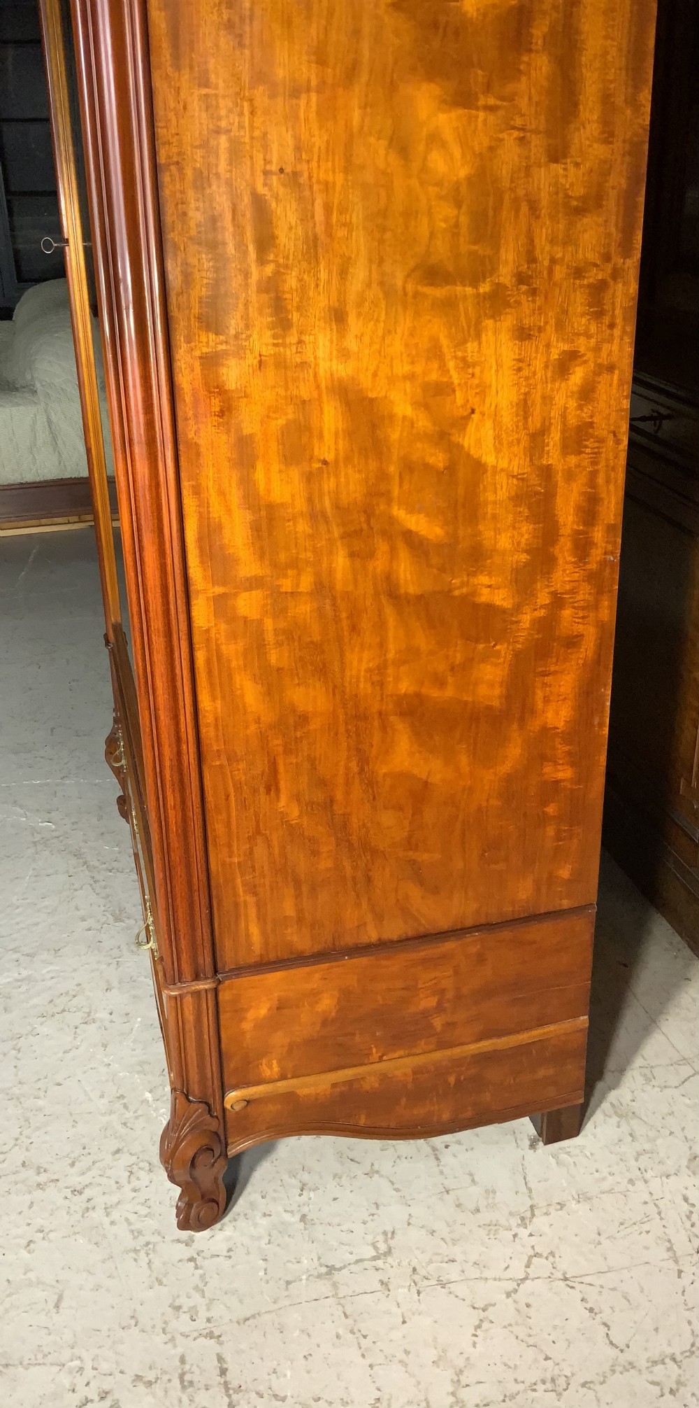 CARVED MAHOGANY FRENCH SINGLE ARMOIRE  View V