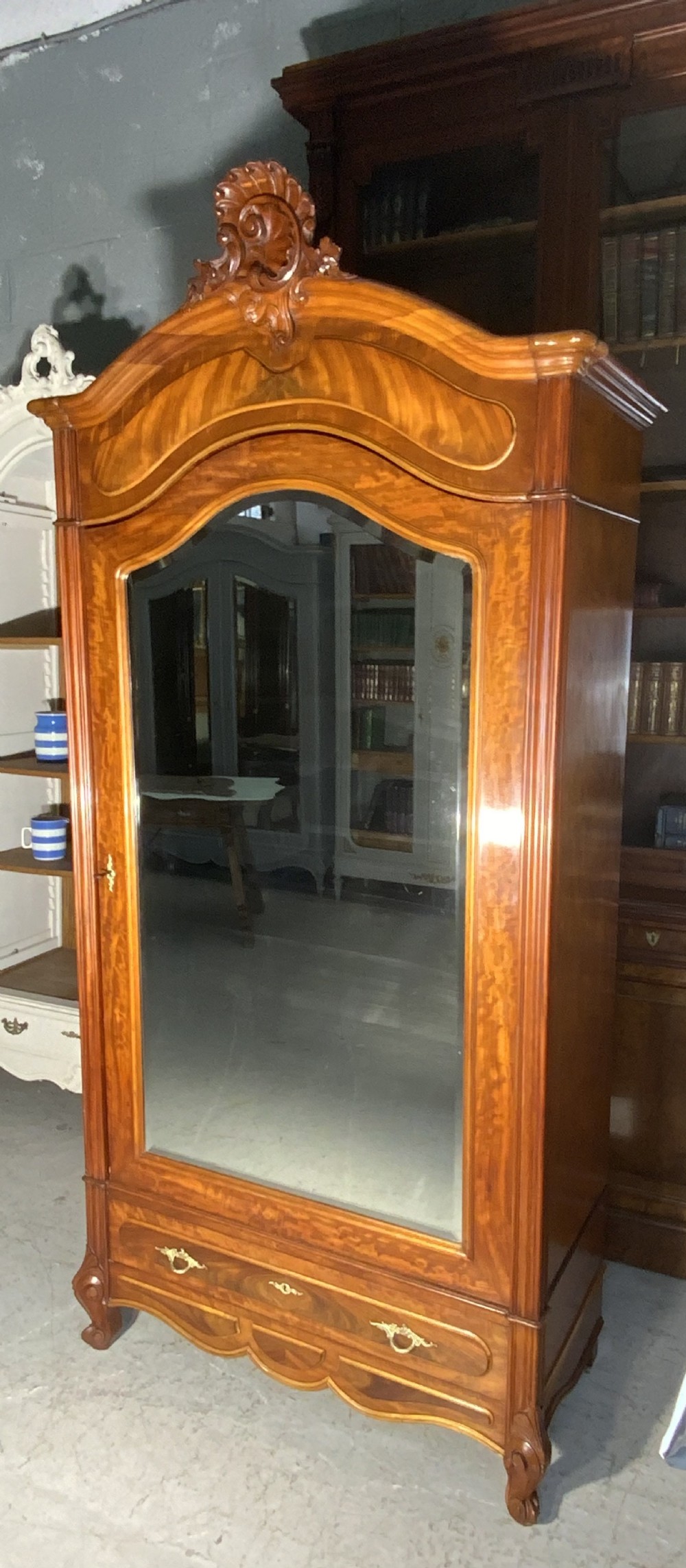 CARVED MAHOGANY FRENCH SINGLE ARMOIRE  View VII