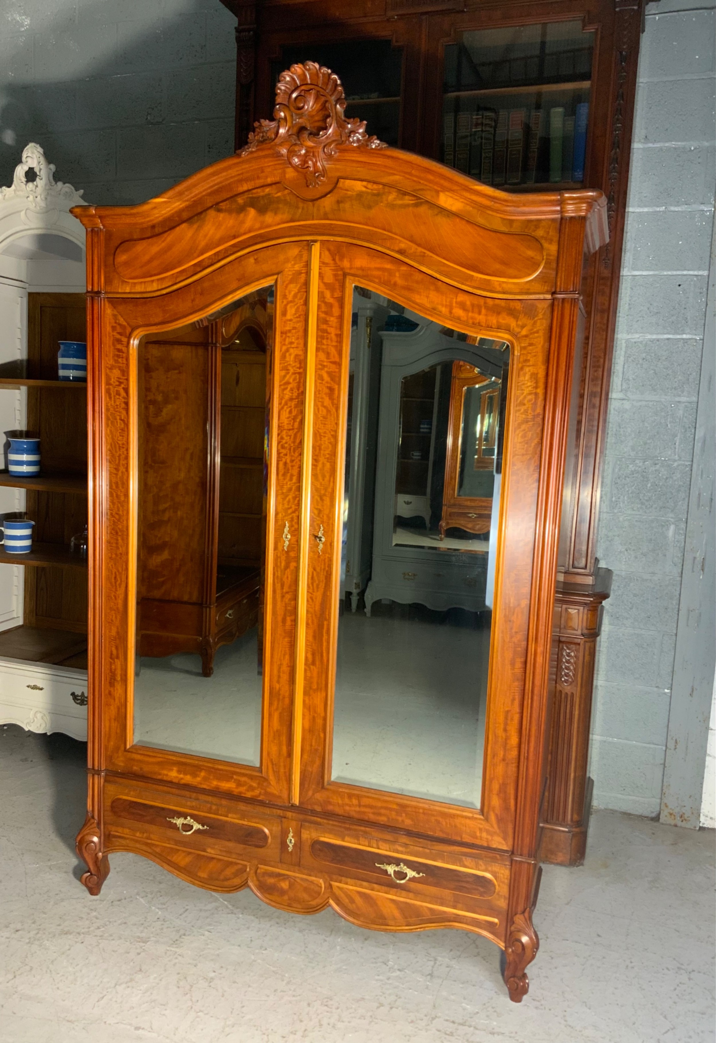 MAHOGANY FRENCH DOUBLE ARMOIRE  View XI
