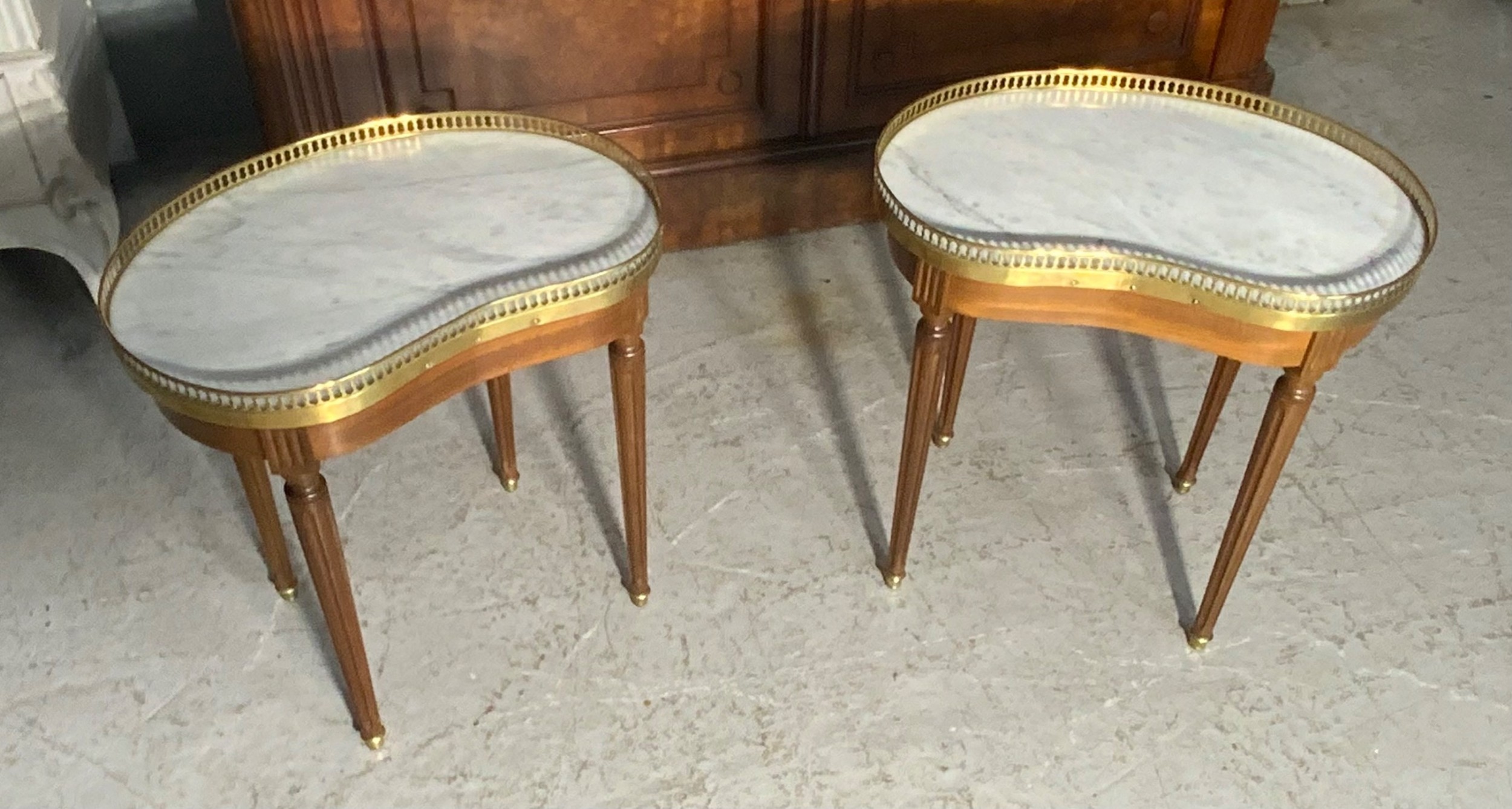 PAIR OF FRENCH MARBLE TOPPED SIDE TABLES View VI