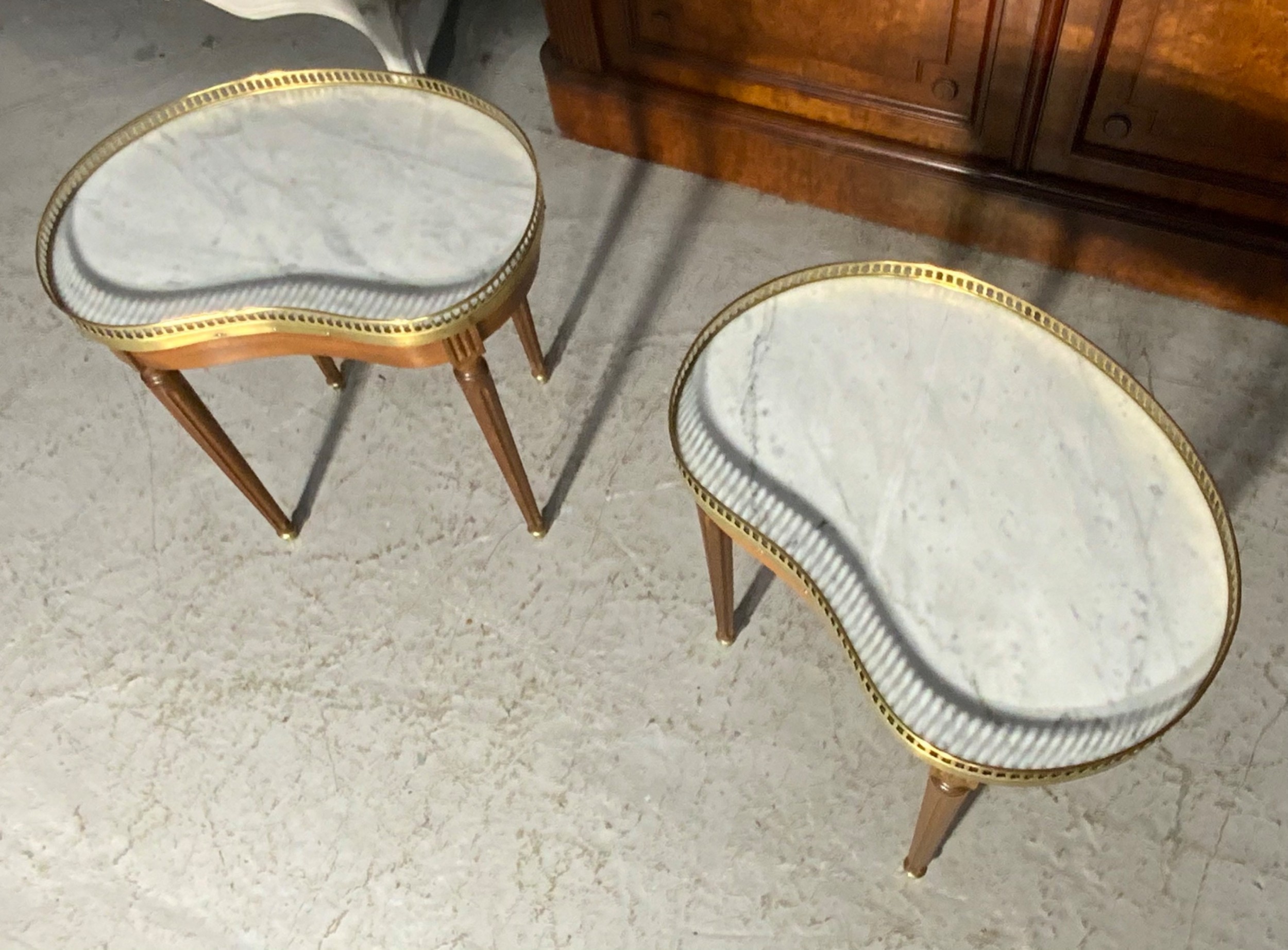 PAIR OF FRENCH MARBLE TOPPED SIDE TABLES View VII