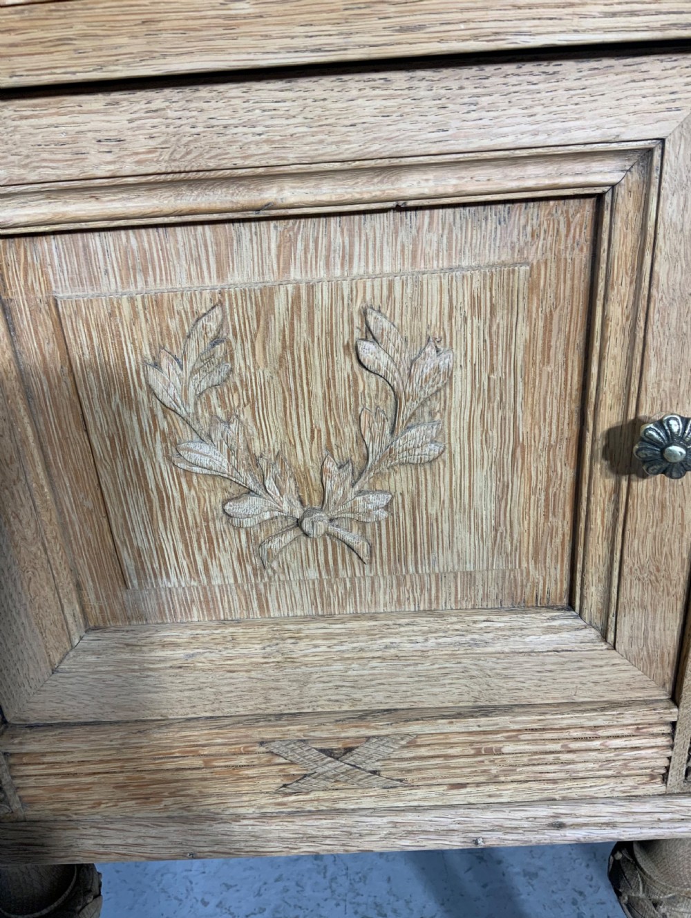 PAIR OF FRENCH BLEACHED OAK BEDSIDE CABINETS  View VII