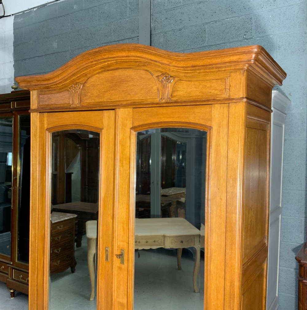 CARVED ART NOUVEAU OAK FRENCH ARMOIRE  View III