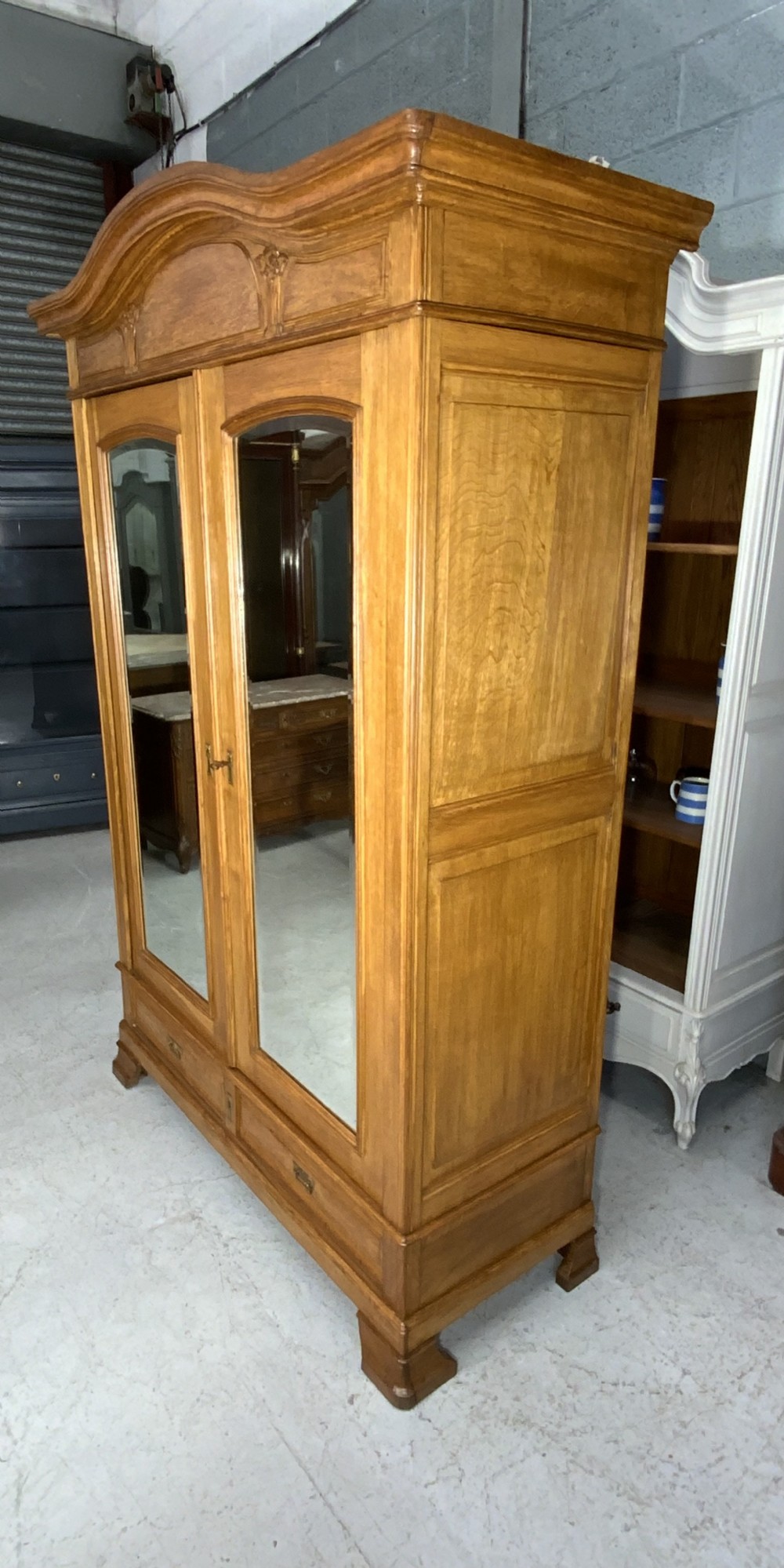 CARVED ART NOUVEAU OAK FRENCH ARMOIRE  View VII