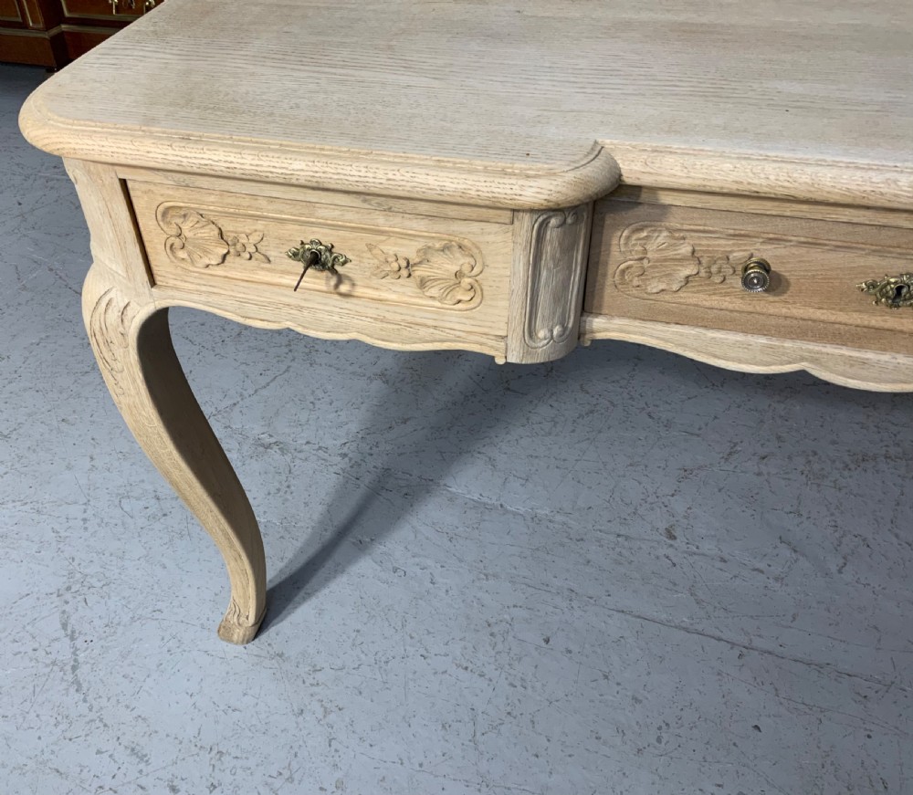 BLEACHED FRENCH CARVED OAK DESK  View VII
