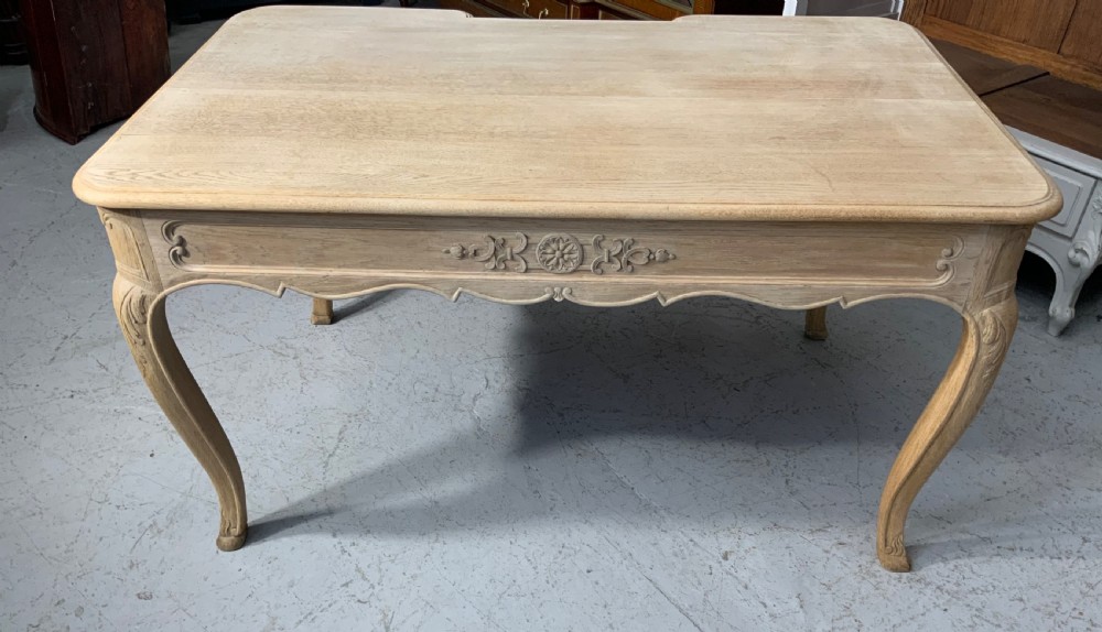BLEACHED FRENCH CARVED OAK DESK  View X