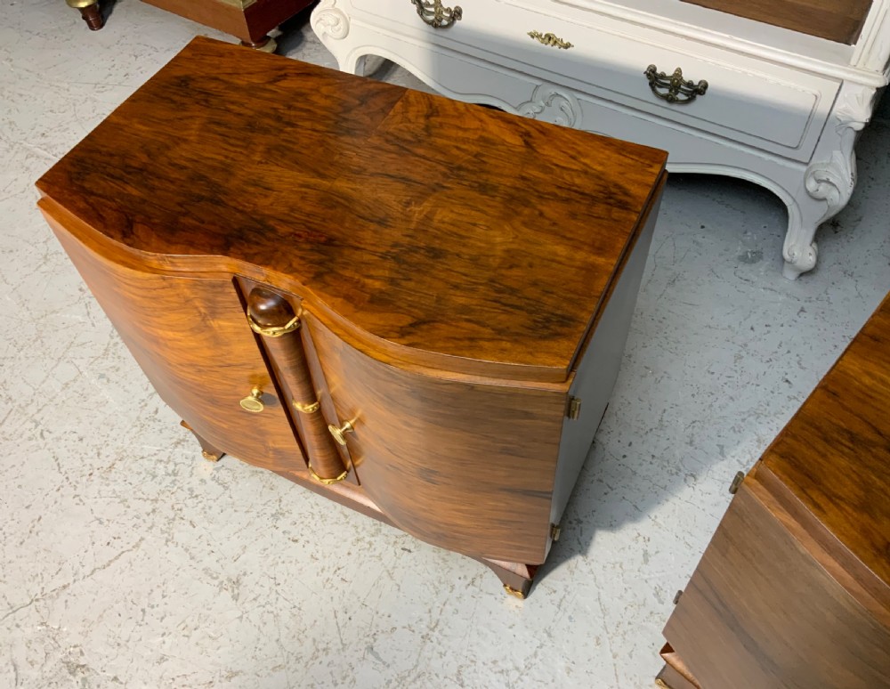 PAIR OF WALNUT ART DECO FRENCH BEDSIDE CABINETS  View III