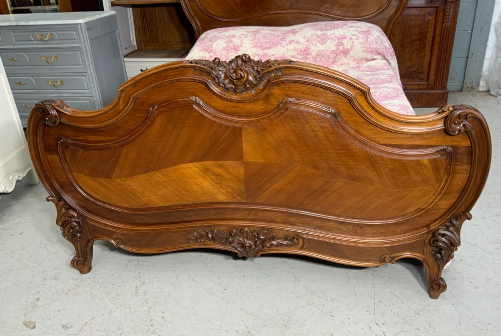 STUNNING FRENCH WALNUT DOUBLE BED  View II
