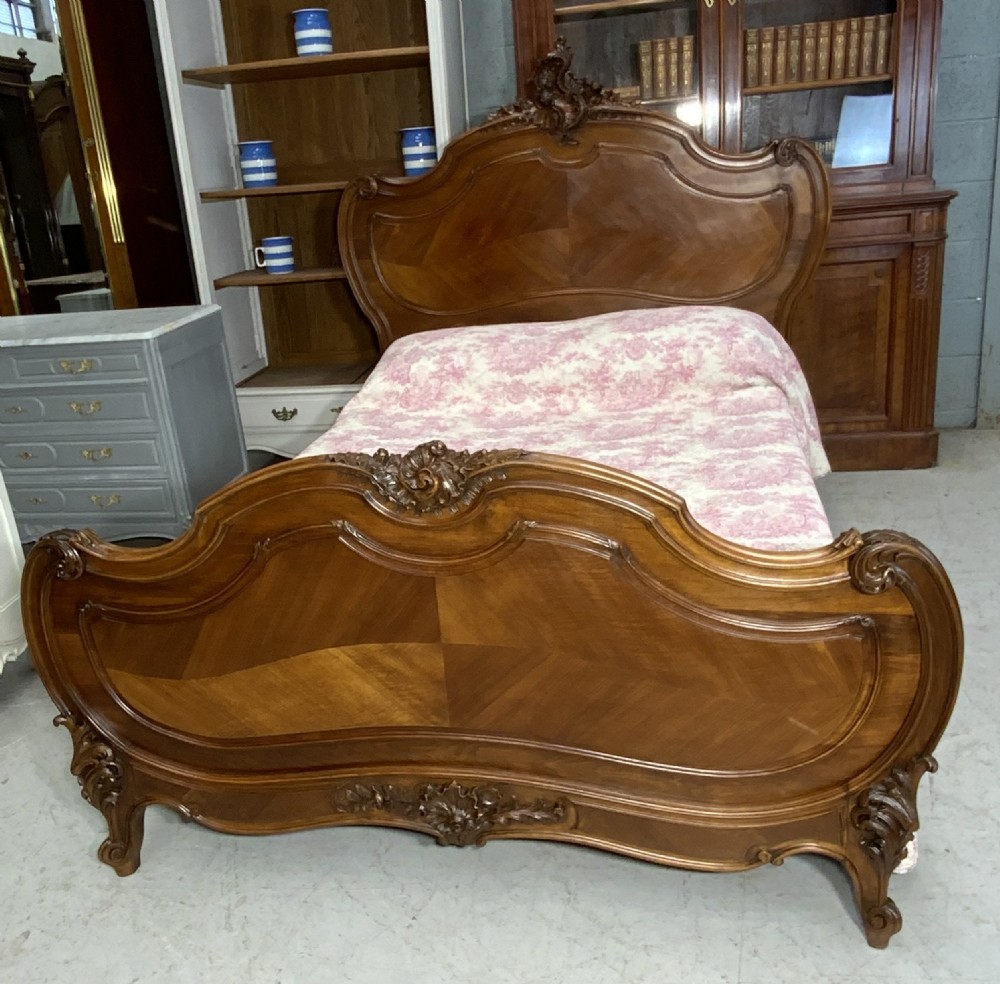 STUNNING FRENCH WALNUT DOUBLE BED  View IV