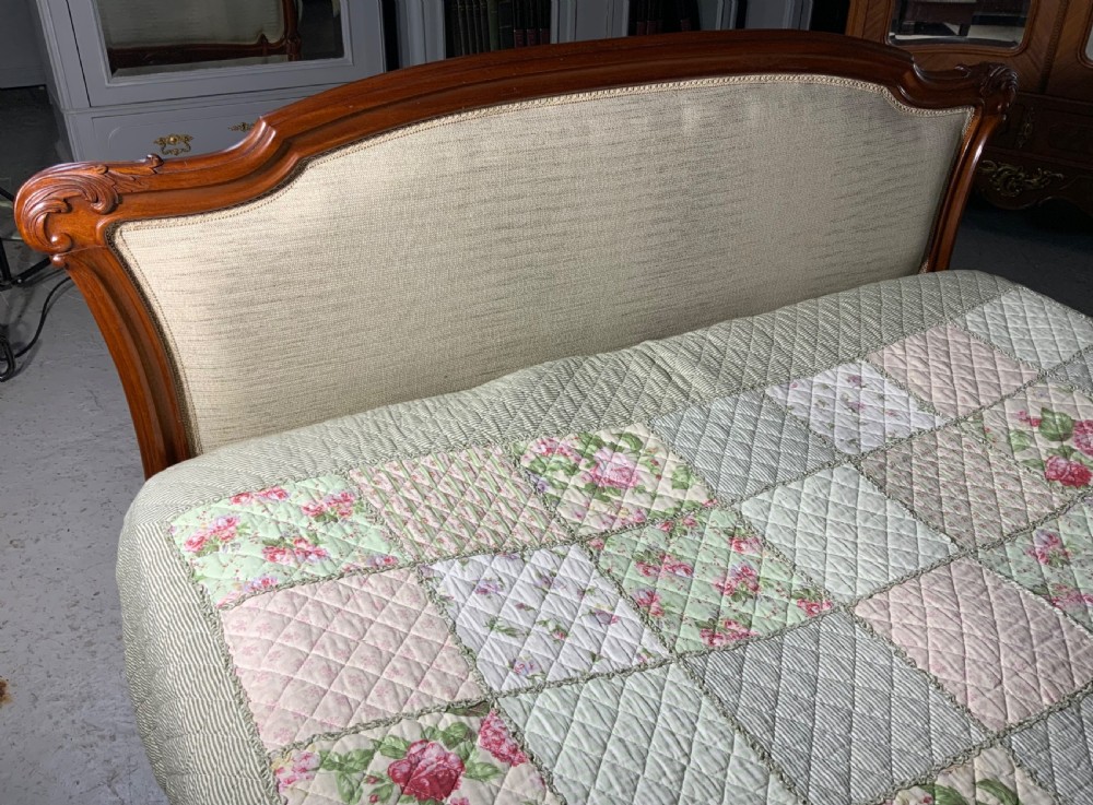 UPHOLSTERED FRENCH MAHOGANY BED View IX