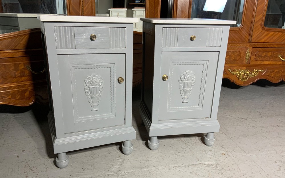 PAIR OF PAINTED FRENCH BEDSIDE CABINETS  View VI