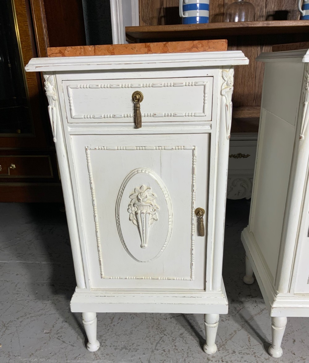 PAIR OF FRENCH PAINTED BEDSIDE CABINETS  View IV
