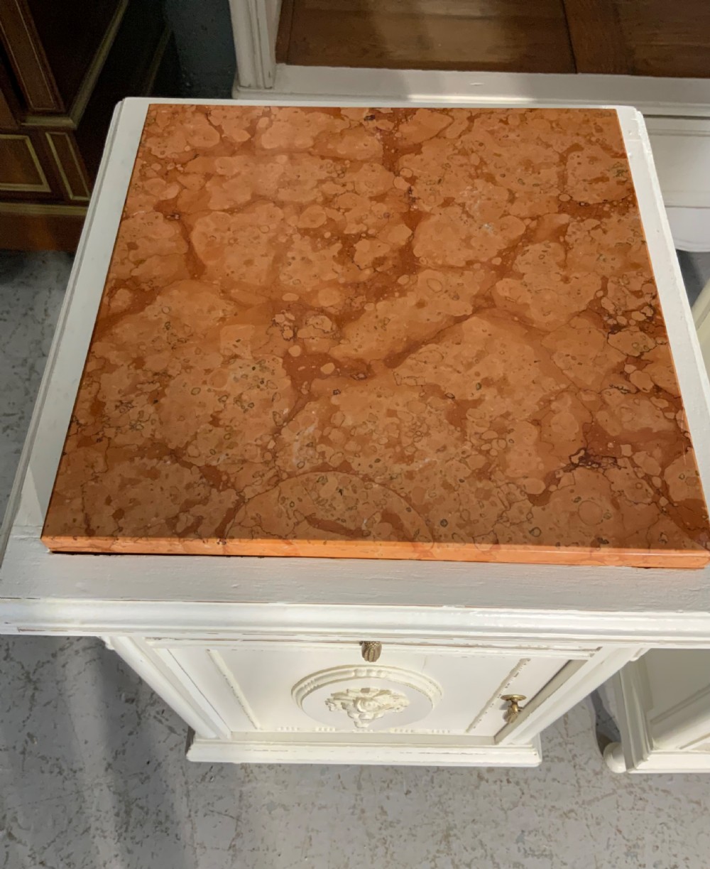 PAIR OF FRENCH PAINTED BEDSIDE CABINETS  View VI